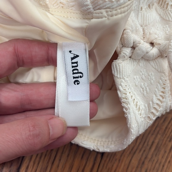 Andie Bikini Set Cabarete Top Super High Waisted Bottom Gardenia Lace size Small - Picture 6 of 10